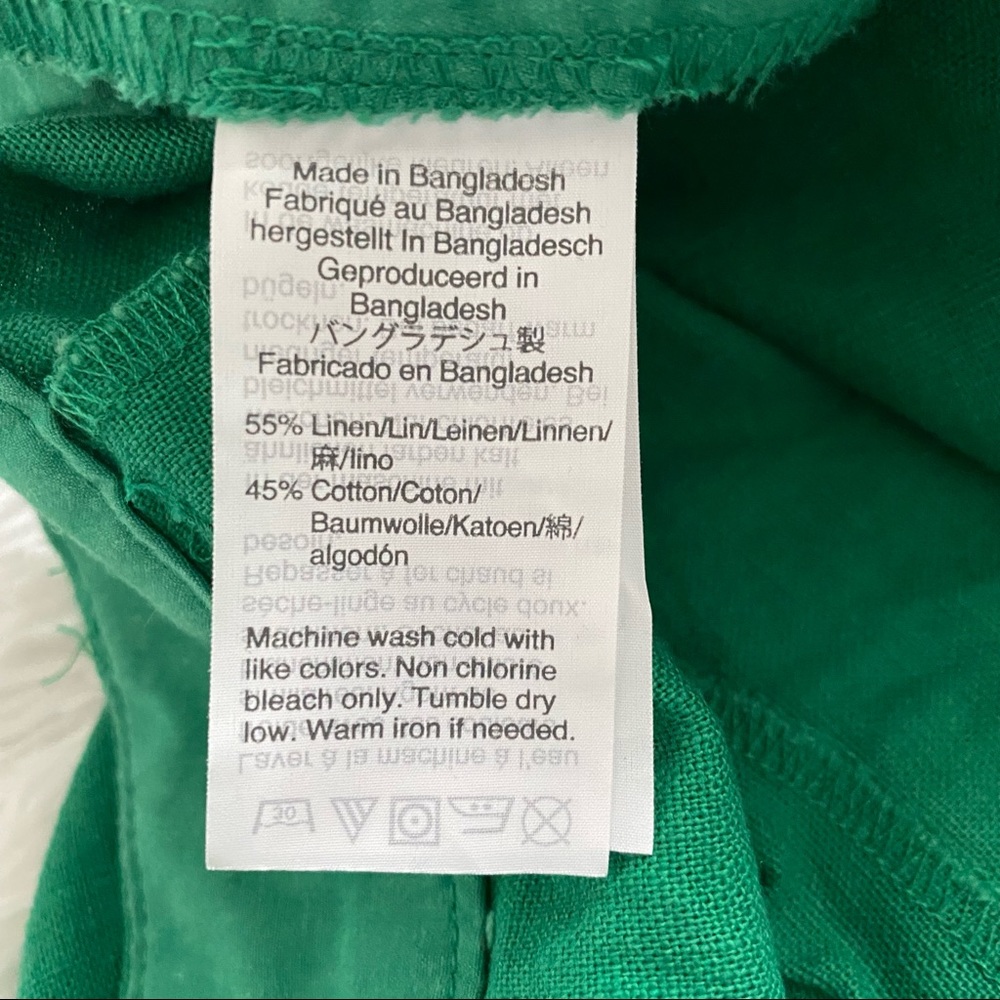 J. Crew | Kelly Green Linen Blend Scallop Hem Shorts - Picture 9 of 11
